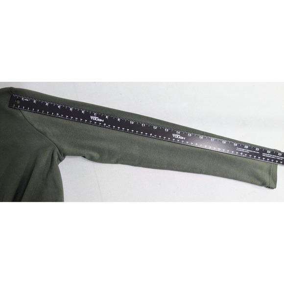 Zara Womens Olive Green Long Sleeve Bodycon Midi Dress Stretch PullOn Size M EUC - Picture 10 of 11